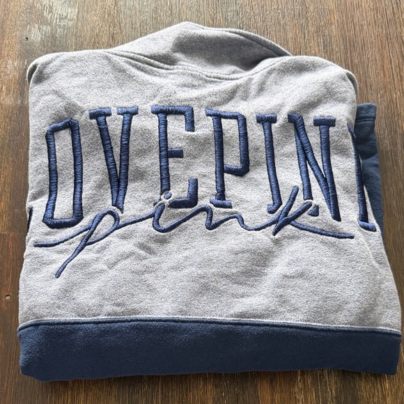 Pink Blue and Gray Quarter-Zip Pullover - Picture 4 of 4